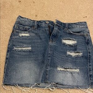 Aeropostale Blue Distressed Mini Skirt